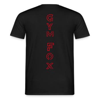 GYM FOX - Motivating Gym and Fitness Designs - Men's T-Shirt - black - Back - AI Model Male 178 light (178cm)