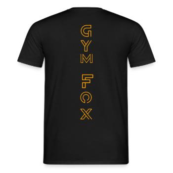 GYM FOX - Motivating Gym and Fitness Designs - Men's T-Shirt - black - Back - AI Model Male 178 light (178cm)