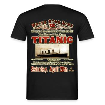 TITANIC VINTAGE CREATION Louis RUNEMBERG © Adagp - T-shirt homme - noir - Dos - AI Model Male 178 light (178cm)