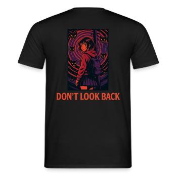 DON'T LOOK BACK - Men's T-Shirt - black - Back - AI Model Male 178 light (178cm)