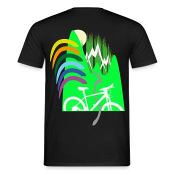Piste cyclable montagnes arc-en-ciel - T-shirt homme - noir - Dos - AI Model Male 178 light (178cm)