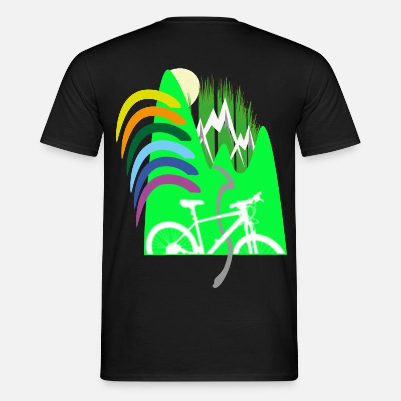 Cycle path mountains rainbow - Men's T-Shirt - black