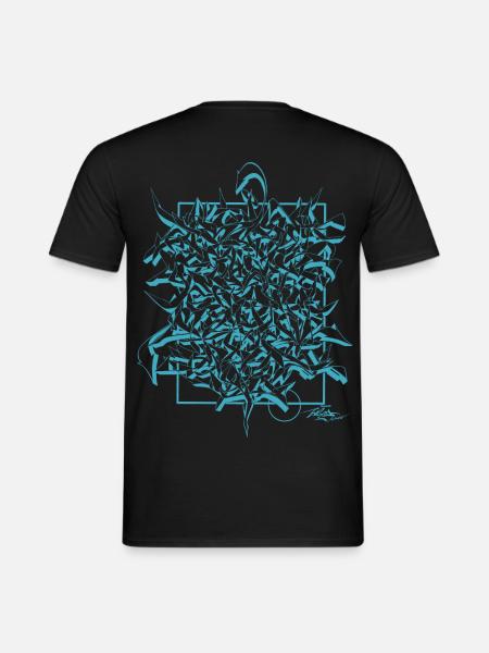 Calligraffiti Lightblue Lines – Urban Shirt Design - Männer T-Shirt - Schwarz