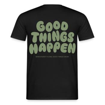 Good Things Happen - Men's T-Shirt - black - Back - AI Model Male 178 light (178cm)
