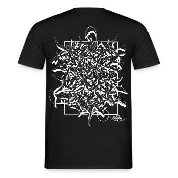 Calligraffiti White Lines – Urban Shirt Design - T-shirt homme - noir - Dos - AI Model Male 178 light (178cm)