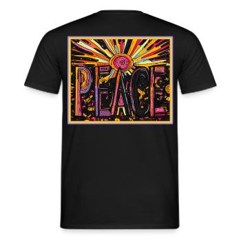 Paix Happy Hippie Pas de guerre - T-shirt homme - noir - Dos - AI Model Male 178 light (178cm)