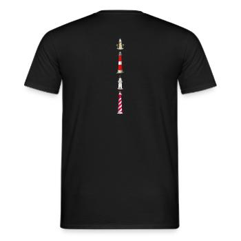 Lighthouses, Netherlands, Turkey, USA, Germany - Men's T-Shirt - black - Back - AI Model Male 178 light (178cm)