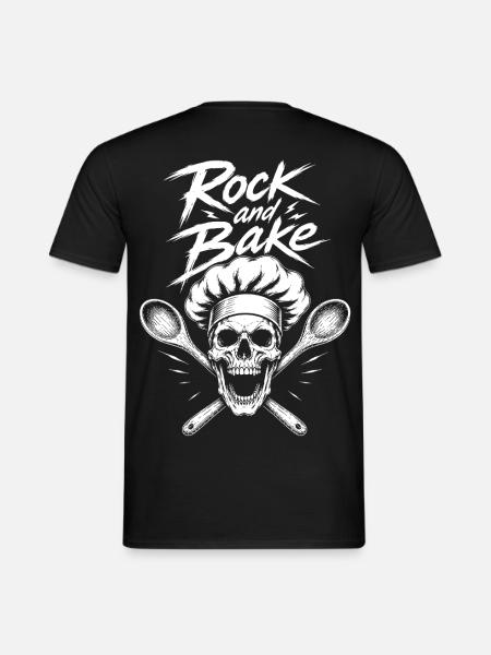 Rock and Bake Skull Motif - Men's T-Shirt - black