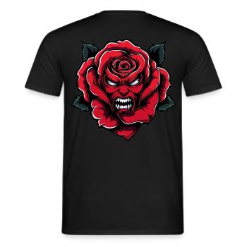 Rose rouge avec visage de diable - T-shirt homme - noir - Dos - AI Model Male 178 light (178cm)