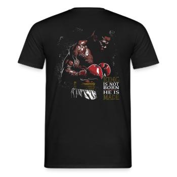 Boxing king is not born he is made fight motivation - Men's T-Shirt - black - Back - AI Model Male 178 light (178cm)