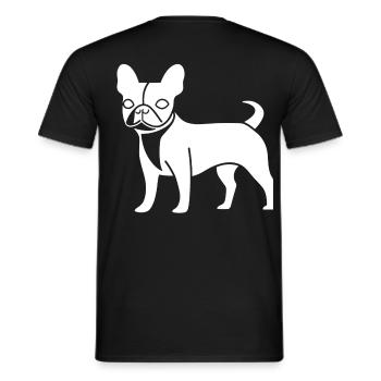 Boston terrier silhouette hund weiss - Männer T-Shirt - Schwarz - Hinten - AI Model Male 178 light (178cm)