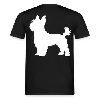 yorkshire hund terrier weiss - Männer T-Shirt - Schwarz - Hinten - AI Model Male 178 light (178cm)