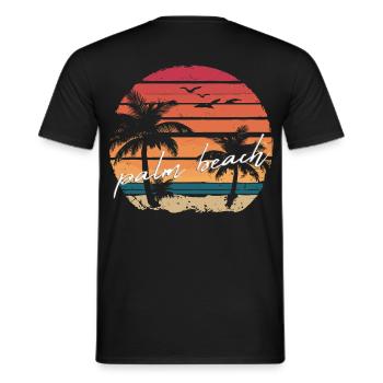Coucher de soleil à Palm Beach - T-shirt homme - noir - Dos - AI Model Male 178 light (178cm)