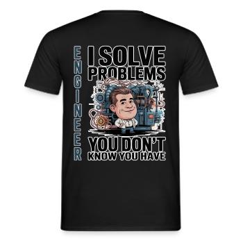 Engineer - For dark background - Men's T-Shirt - black - Back - AI Model Male 178 light (178cm)