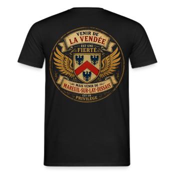Fierté Vendée - Mareuil-sur-Lay-Dissais Privilège  - T-shirt homme - noir - Dos - AI Model Male 178 light (178cm)