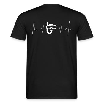 schnorcheln tauchen herzschla strand taucherbrille - Männer T-Shirt - Schwarz - Hinten - AI Model Male 178 light (178cm)