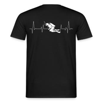 taucher scuba herzschlag herzlinie höhlentauchen - Männer T-Shirt - Schwarz - Hinten - AI Model Male 178 light (178cm)