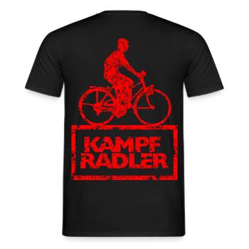 Kampfradler Fahrrad Anhänger Fahrradfahrer Sticker - Männer T-Shirt - Schwarz - Hinten - AI Model Male 178 light (178cm)