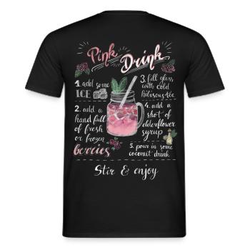 Pink Drink - Männer T-Shirt - Schwarz - Hinten - AI Model Male 178 light (178cm)