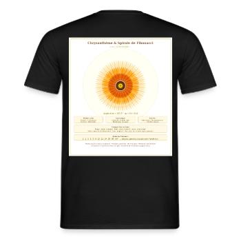 Chrysantème et Spirale de Fibonacci - T-shirt homme - noir - Dos - AI Model Male 178 light (178cm)