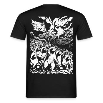 Raccoon Protest Vintage Street Art Design - Men's T-Shirt - black - Back - AI Model Male 178 light (178cm)