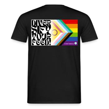 🌈♿ Fierté et handicap – y compris le drapeau - T-shirt homme - noir - Dos - AI Model Male 178 light (178cm)