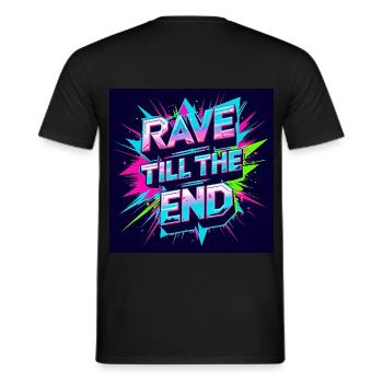 Rave - Männer T-Shirt - Schwarz - Hinten - AI Model Male 178 light (178cm)