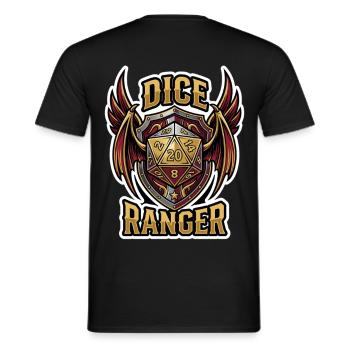 Dice Ranger Winged D20 RPG Class - Men's T-Shirt - black - Back - AI Model Male 178 light (178cm)