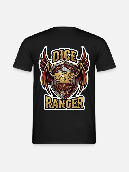 Dice Ranger Winged D20 RPG Class - Men's T-Shirt - black