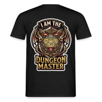 I Am The Game Master Dragon D20 Art - Men's T-Shirt - black - Back - AI Model Male 178 light (178cm)