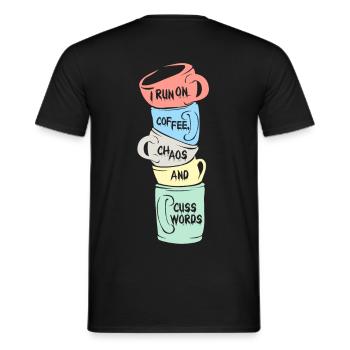 coffee - Men's T-Shirt - black - Back - AI Model Male 178 light (178cm)