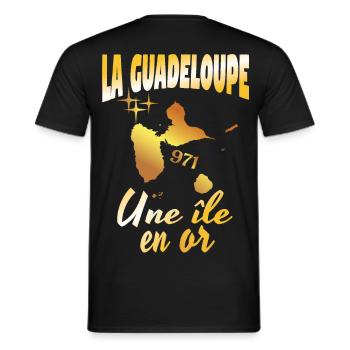 La Guadeloupe une ile en or - T-shirt homme - noir - Dos - AI Model Male 178 light (178cm)