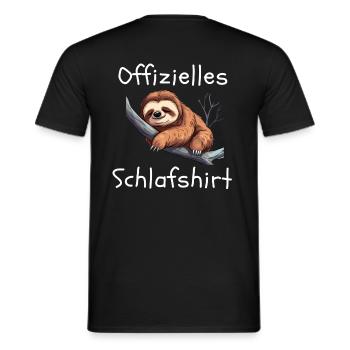 Offizielles Schlafshirt mit süßem Faultier - Männer T-Shirt - Schwarz - Hinten - AI Model Male 178 light (178cm)