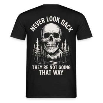 La forêt du crâne ne revient jamais - T-shirt homme - noir - Dos - AI Model Male 178 light (178cm)