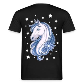 Horse with stars - Men's T-Shirt - black - Back - AI Model Male 178 light (178cm)