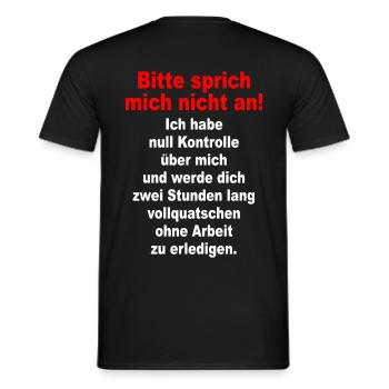 Bitte Sprich Mich Nicht An Ironie Sarkasmus Büro - Männer T-Shirt - Schwarz - Hinten - AI Model Male 178 light (178cm)