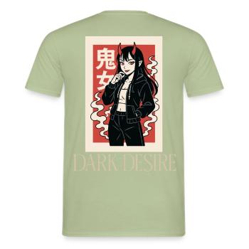 DARK DESIRE - Men's T-Shirt - sage - Back - AI Model Male 178 light (178cm)