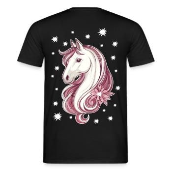 Horse with stars - Men's T-Shirt - black - Back - AI Model Male 178 light (178cm)