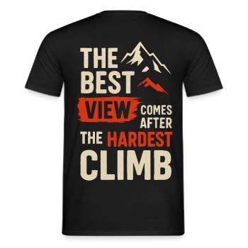 Beste Aussicht, härtester Aufstieg - Männer T-Shirt - Schwarz - Hinten - AI Model Male 178 light (178cm)