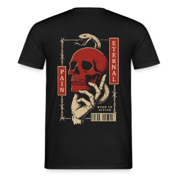 Douleur éternelle – Né pour souffrir - T-shirt homme - noir - Dos - AI Model Male 178 light (178cm)