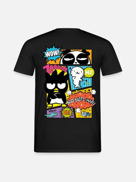Bad Badtz-Maru med venner i tegneseriestil - Mænd T-shirt - sort