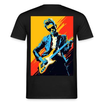 Rockeur en Pop Art - T-shirt homme - noir - Dos - AI Model Male 178 light (178cm)