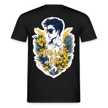 Mein bestes Leben - Männer T-Shirt - Schwarz - Hinten - AI Model Male 178 light (178cm)