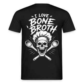 I Love Bone Broth Skull - Männer T-Shirt - Schwarz - Hinten - AI Model Male 178 light (178cm)