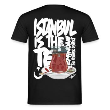 Turkish TeacupAnimated Vintage Scene - Men's T-Shirt - black - Back - AI Model Male 178 light (178cm)