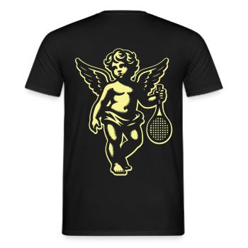 Tennis Design Chemise Angel Cherub Retro Renaissance - T-shirt homme - noir - Dos - AI Model Male 178 light (178cm)