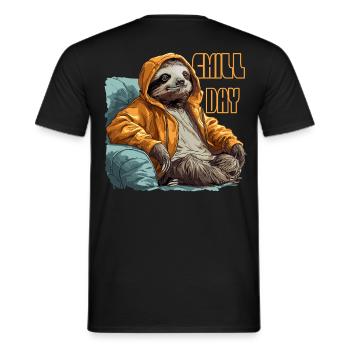 Faultier chill day - Männer T-Shirt - Schwarz - Hinten - AI Model Male 178 light (178cm)