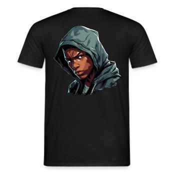Boxer im training vor dem kampf im ring - Männer T-Shirt - Schwarz - Hinten - AI Model Male 178 light (178cm)