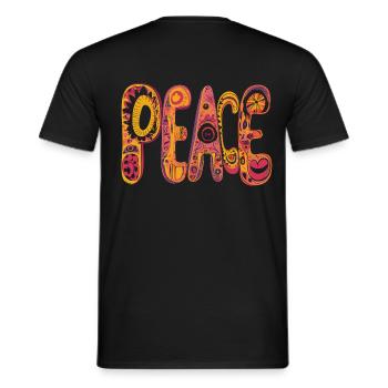 Peace colors - Men's T-Shirt - black - Back - AI Model Male 178 light (178cm)