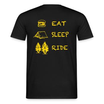 Eat Sleep Ride - Männer T-Shirt - Schwarz - Hinten - AI Model Male 178 light (178cm)